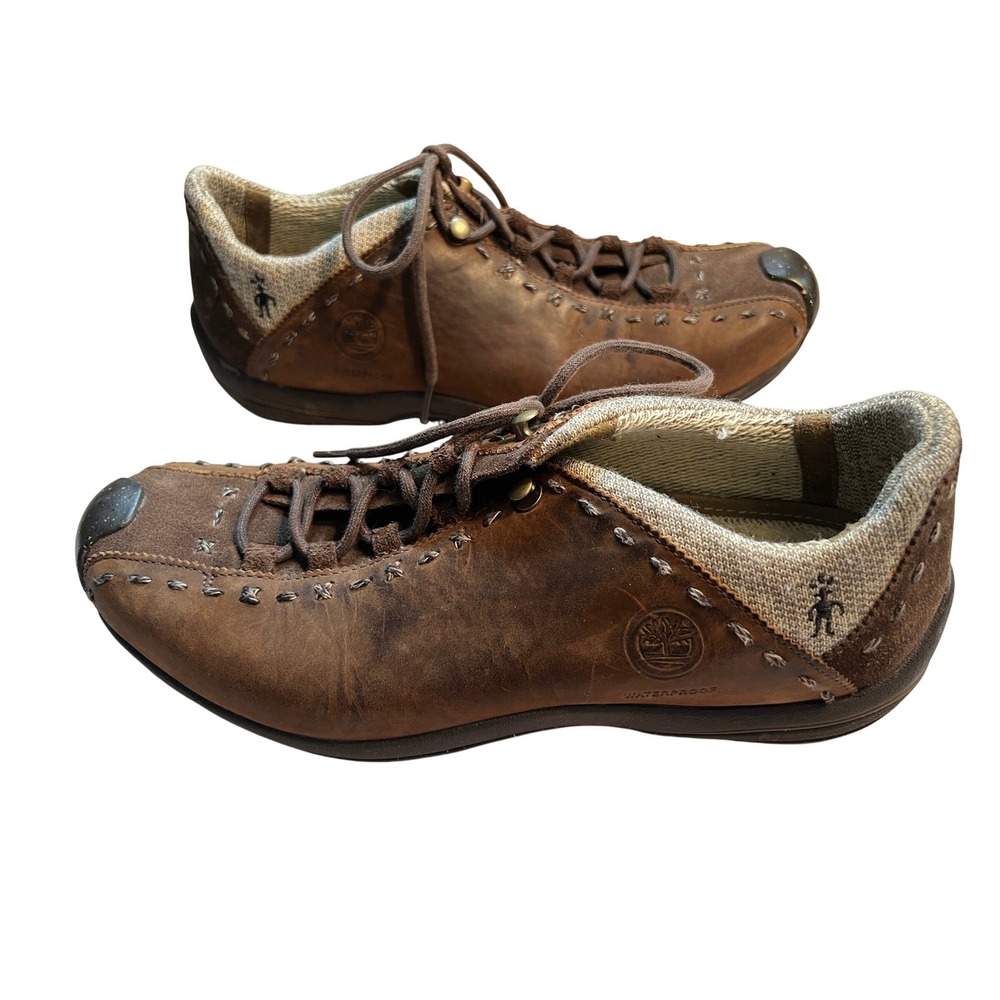 Timberland Smartwool‎ Ecostep Brown Leather Hiking Shoes Size 9 Outdoor Gorpcore